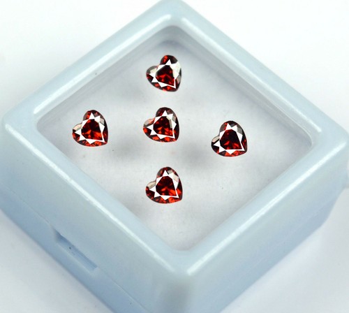 Natural 1.95 Ct/3 mm Heart Shape Rhodolite Garnet Gems Lot 5 Pcs Certified GN18 - Picture 5 of 8