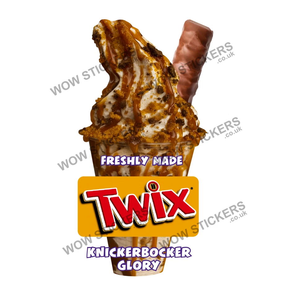 WOW Twix C Ice Cream Knickerbocker Glory Sticker Aufkleber (Größe wählbar)