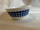 Vintage Pyrex Blue Polka Dot Mixing Bowl  #403  2- 1/2 Qt. White & Blue