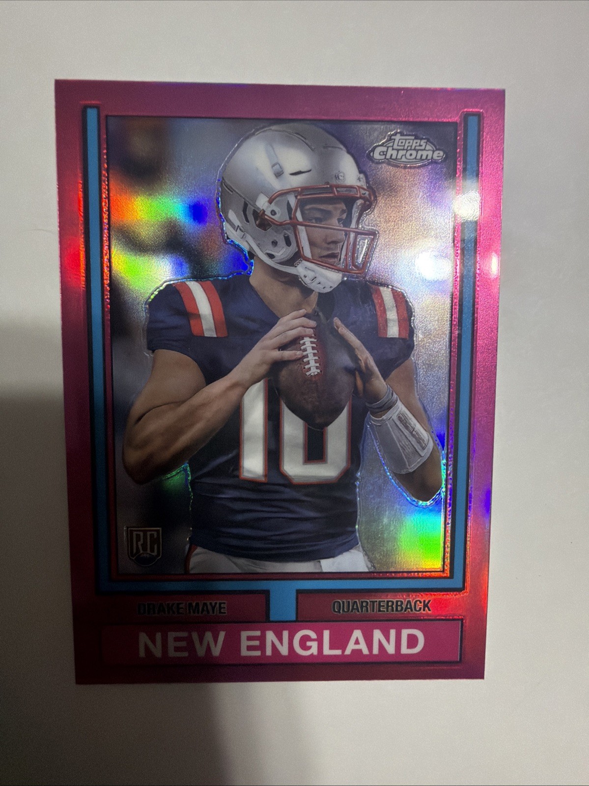 2024 Topps Chrome - 1974 Topps Football Drake Maye #74TF-3 Pink Refractor (RC) 