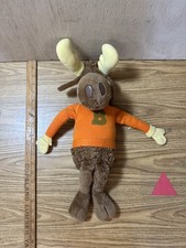 VTG BULLWINKLE Plush Stuffed Toy 1982 Korea 17" Cartoon Rocky Moose