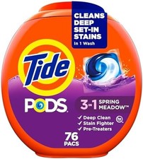 Laundry Detergent Pods 3 in 1 Stain Odor Color Protection 76 Count