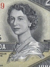 1954 BANK OF CANADA QEII $20 **DEVILS FACE** "D/E" (( aUNC ))