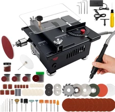 Mini Table Saw, Mini Multi Functional Table Saw for Crafts, 7-Speed Adjustable P