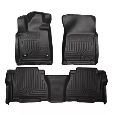 Husky Weatherbeater 1st & 2nd Row Blk Floor Mats for 12-13 Tundra Crew/Ext. Cab