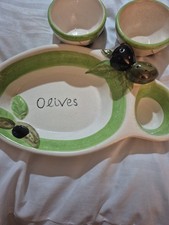 Vintage Olive Tray Dish Serving Bowl