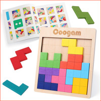 Holzpuzzle Tangram 3D Brain Teaser Mit 60 Herausforderungen Montessori