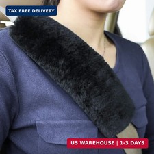 2pc Soft Genuine Sheepskin Wool Auto Seat Belt Cover Seatbelt Shoulder Pad For A
