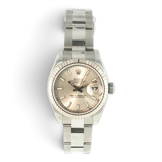 LADIES ROLEX DATEJUST 179174 WRISTWATCH 18K WHITE GOLD STAINLESS BOX CARD C2008