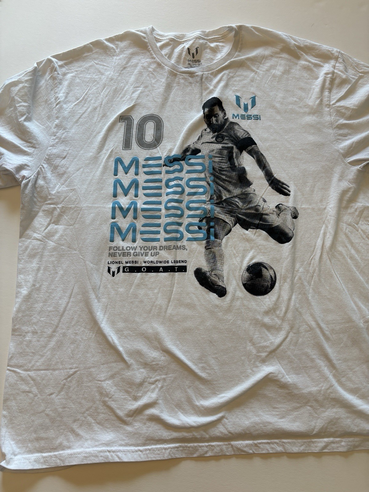 LIONEL MESSI COLLECTION FOLLOW YOUR DREAMS GOAT Shirt Men's 2XL