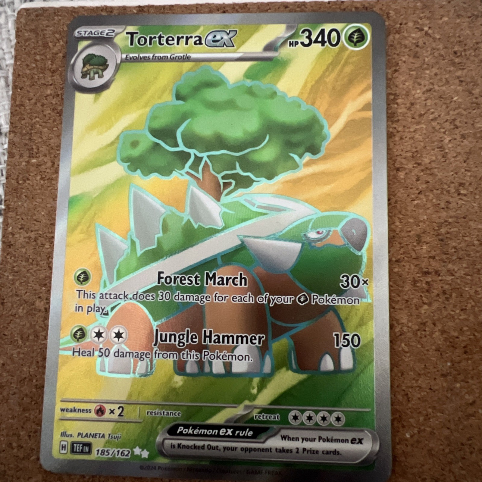 Torterra ex 185/162 - Pokemon SV05: Temporal Forces Full Art Ultra Rare Holo NM