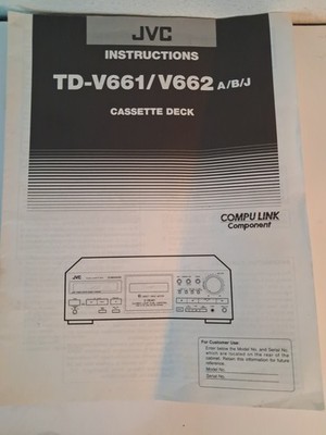 JVC TD-V661/V662 A/B/J Cassette Deck Genuine Factory Instructions  Manual