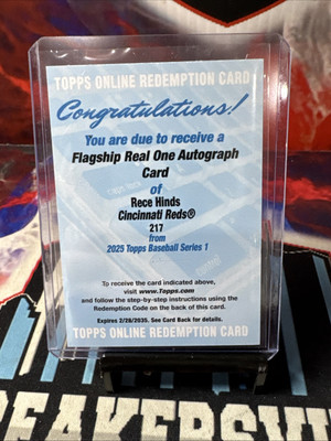 2025 Topps Series 1 Rece Hinds Flagship Real One Auto Cincinnati 