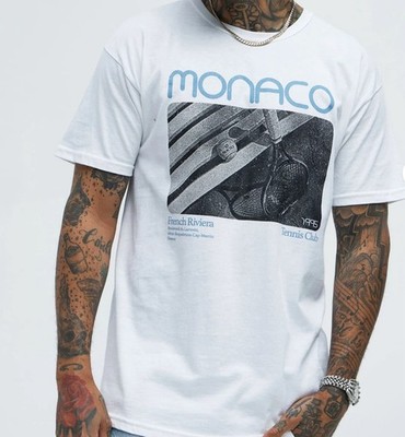 Mens Clothing Monaco Tennis Club T-Shirt S/Sleeve Graphic Tee Essentials Fashion