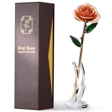 Gold Dipped Rose - Hand-Dipped Real 24K Gold Rose - Genuine One of a Kind - E...