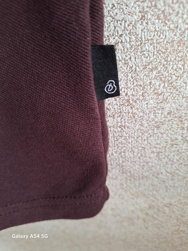 Camicia Burton Uomo Londra Borgogna Estiva Manica Corta Bottoni 100% Cotone - Foto 7 di 11