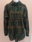 Energie Women Green Multicolor Geometric Pattern Mock Neck Knit Sweater Size M