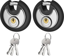 Keyed Padlock, Stainless Steel Lock Heavy Duty Locks with 6 Keys, Waterproof