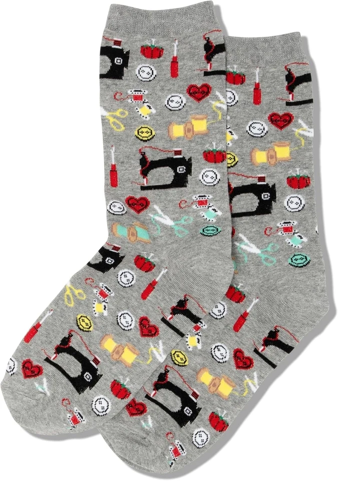 Hot Sox womens Fun Occupation 4-10, Sewing Supplies (Sweatshirt Gray Heather)  - Image 2 of 4