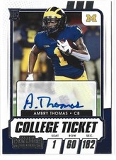 Ambry Thomas 2021 Contenders Draft Picks College Ticket Autograph #236