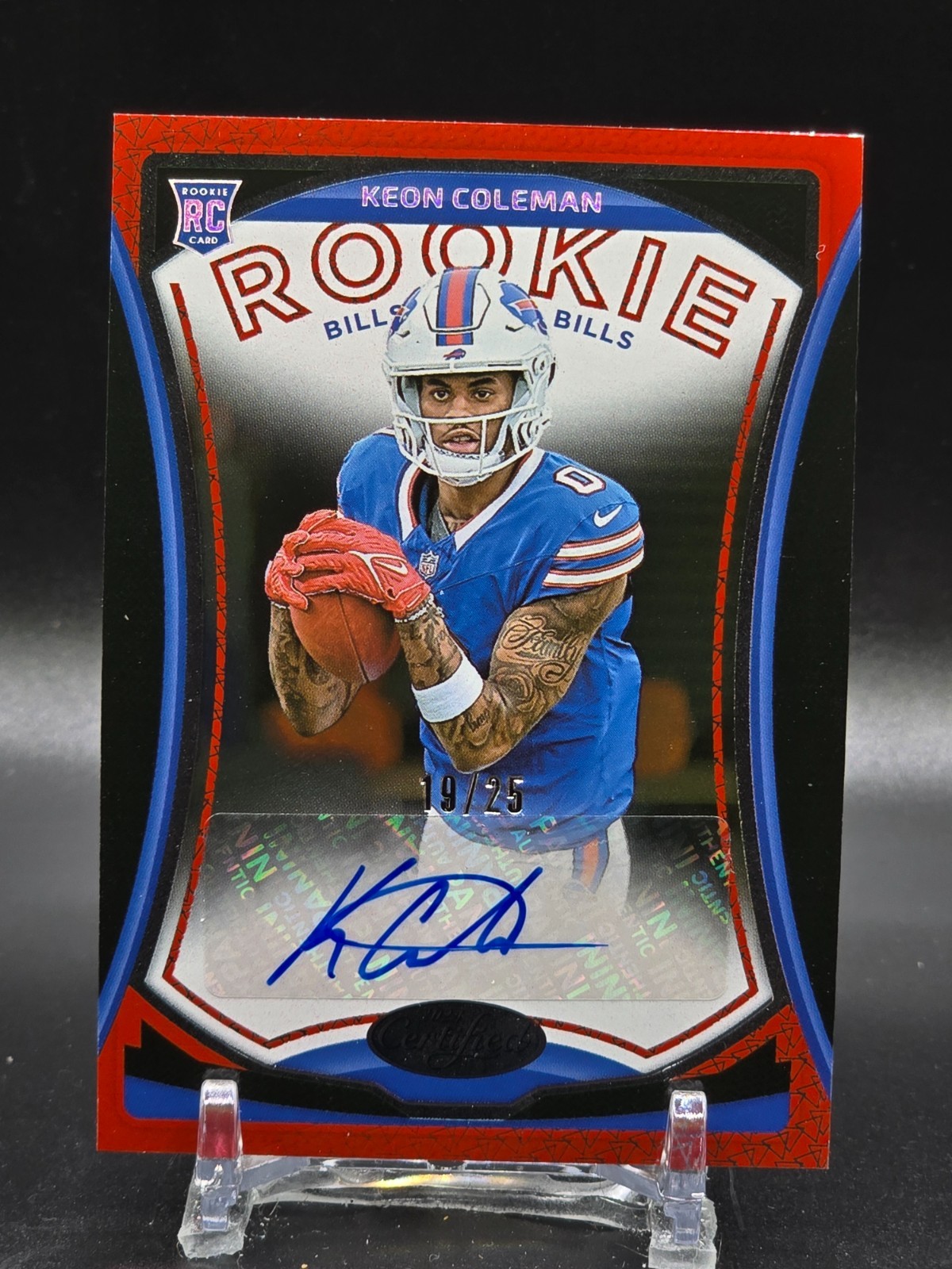 Keon Coleman Panini Certified Rookie Signatures #RSKCN Red Etch