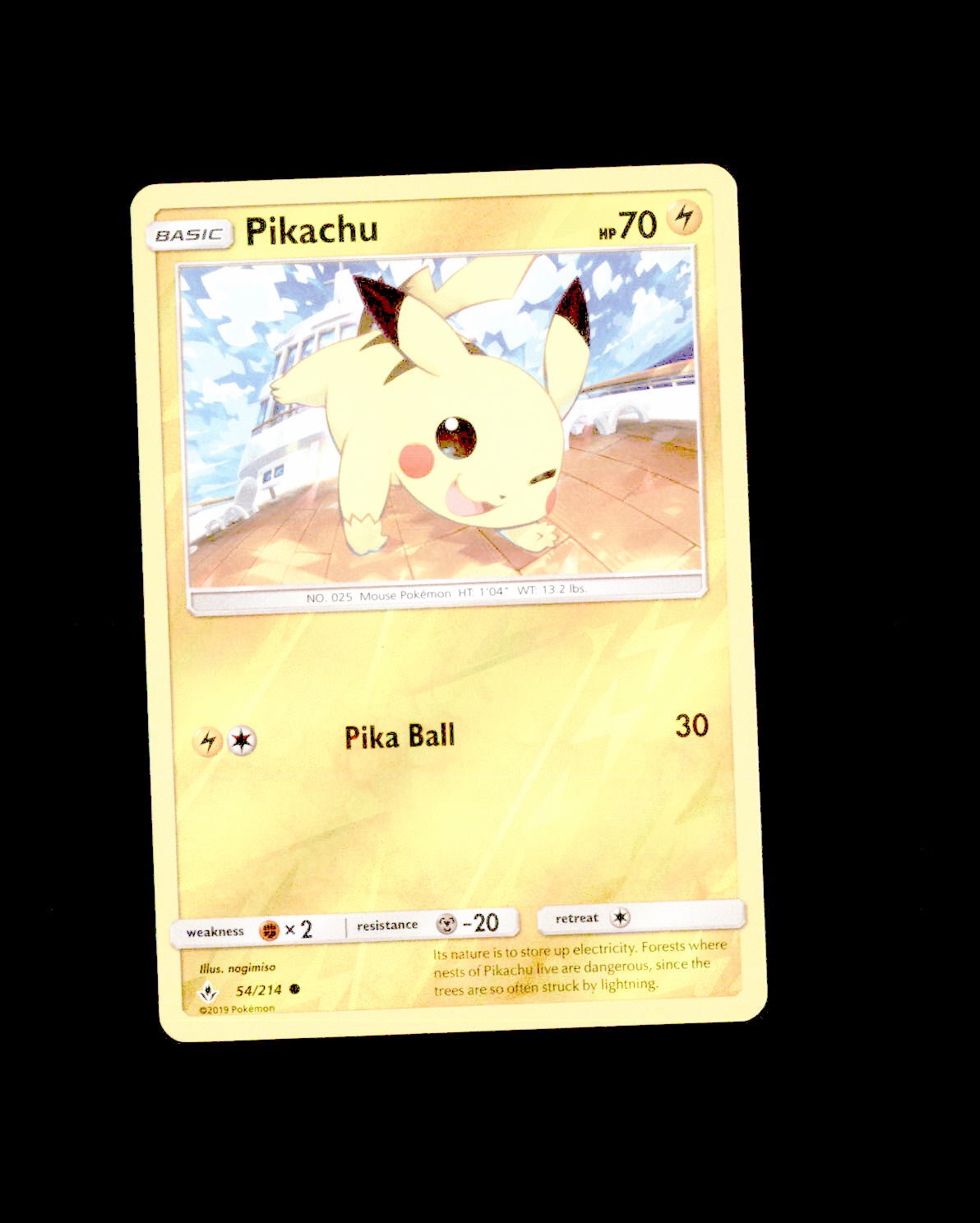 NM SM - Unbroken Bonds Reverse Holo Cute Pikachu 54/214