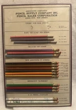 Vintage Pencil Supply Company Advertising Display Board Salesman Sample