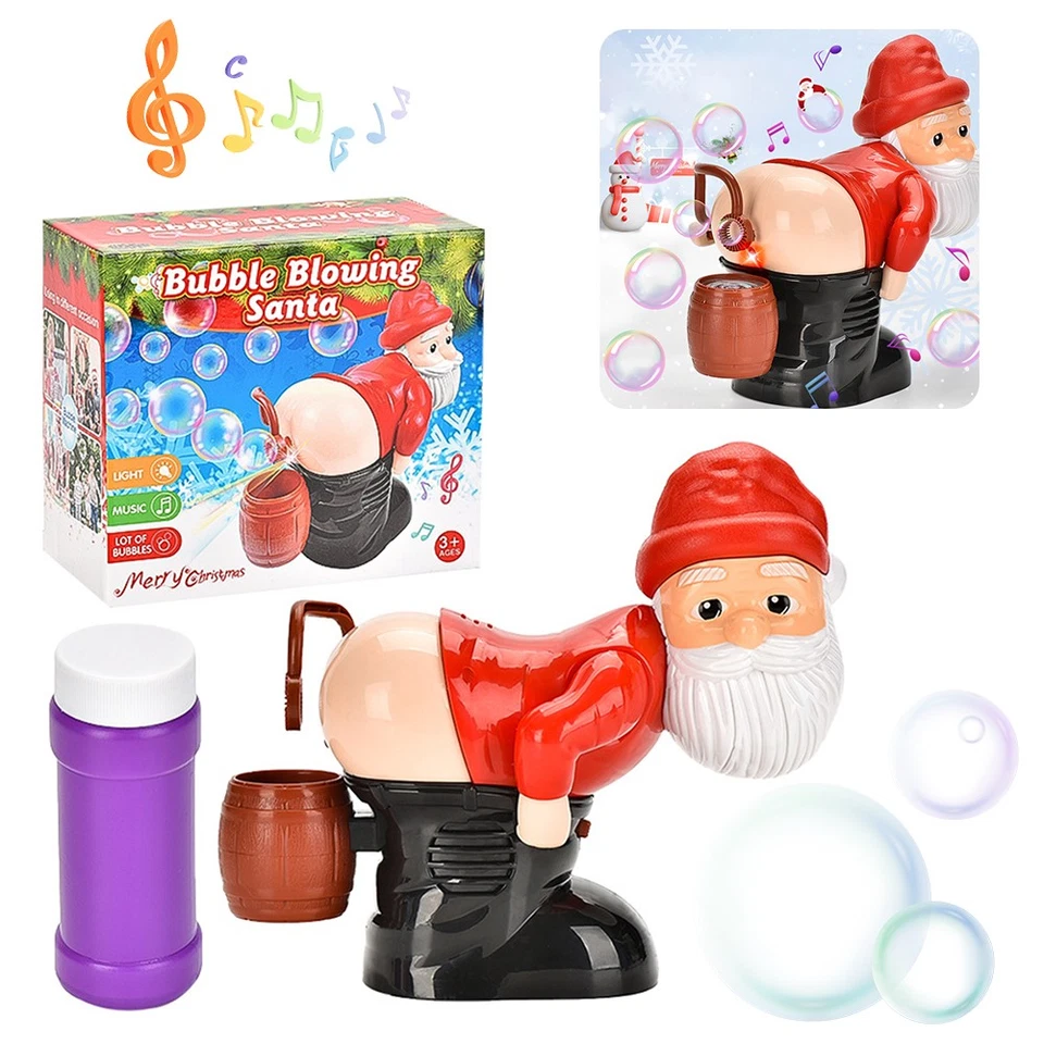 Christmas Santa Claus Bubble Blowers Novelty Butt Bubble Machine Gift for Kids