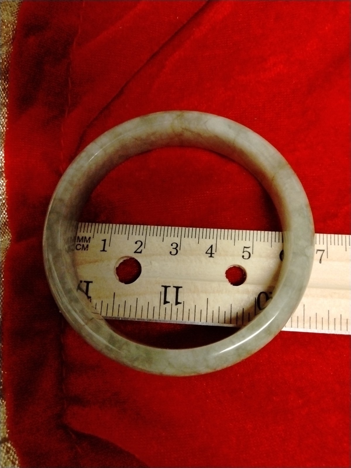 Light Green Translucent Jade Bracelet Bangle . Se… - image 5