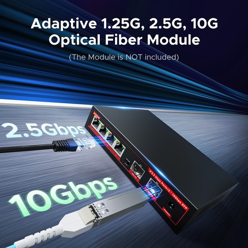 6 Port 2.5G Switch ,4×2.5G Ports + 2x10G SFP Ethernet Switch, 60Gbps, Plug & ... - 第 6/9 張圖片
