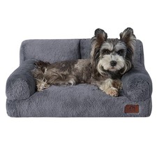 Fluffy Dog Cat Bed Pet Couch Beds Plush Soft Warming Washable Puppy Bed for S...