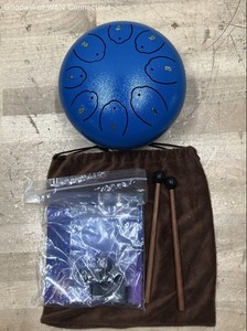 6 Inch Steel Tongue Drum 8-Tone Handpan Percussion Instrument Blue with Mallets