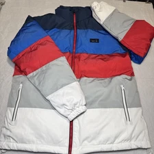 Cookies Jacket Mens Size XL Multicolor Puffer Full Zip Colorblock Streetwear NIB