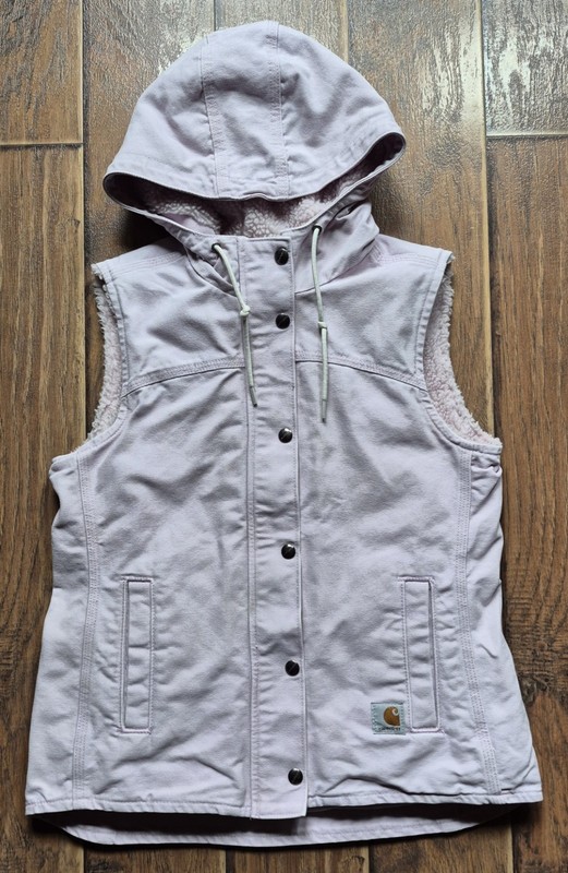 Carhartt Women’s X-small Bubblegum Pink Berkley ll Sherpa Lined Hooded Vest 