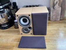 Denon by Mission SC-M50 Bookshelf HiFi Speakers Beech 20-50w with grills