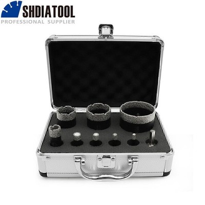 10pcs Dry Diamond Drilling Core Bits Set Hole Saw Cuts Ceramic Porcelain Tile