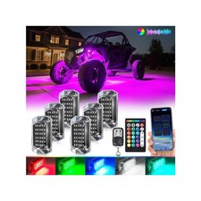 6Pods Full Angle RGB LED Rock Lights Kit for UTV ATV RZR SXS Can-Am Four Whee...