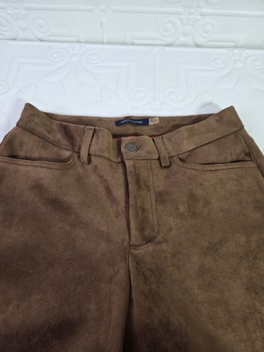 Tommy Hilfiger Kunstleder Skinny Ankle Hose Damen 6 Cognac Reißverschluss/Knopfverschluss - Bild 4 von 14