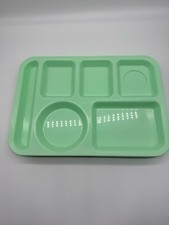 Cafeteria School Food Trays SiLite 614 Vintage 4 Lot Divided 6-Compartment Green