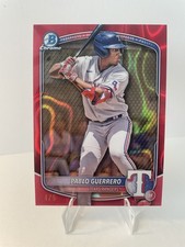 2025 Bowman Pablo Guerrero Chrome Prospects Red lava Refractor /5 Rangers 