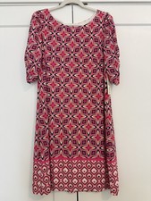 Eliza J Women's Geometric Sheath Dress Size 16 Knee Length Half Sleeve Pink