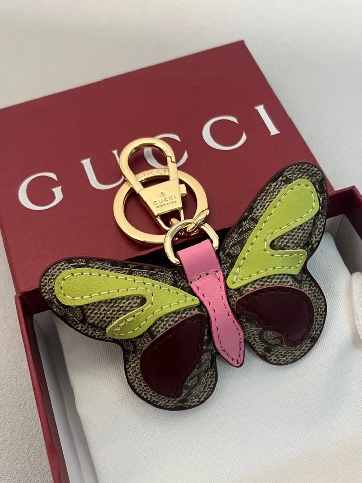 GUCCI Novedad Dije Hecho a Mano Mariposa Llavero Regalo Llavero con Caja Nueva Foto 2 de 4