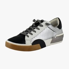 Dolce Vita Zina Womens Fashion Sneakers Pewter Embossed Leather