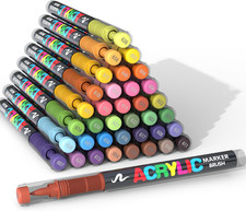 36 Colors Acrylic Paint Markers Set, Soft Brush Tip Pens for Rock, Wood, Canvas,