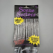Haunted Forest Scene Setter Halloween Prop Trees Woods Backdrop 4 x 50 ft NEW
