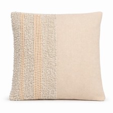 Cream Textured Pillow Cover 18x18 Polyester Blend Modern Boho Cushion