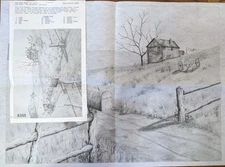 Prarie #8355 Tri-Chem Chart Picture To Paint Vintage With Instructions 26x19