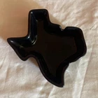 Vintage Frankoma Texas Shaped Dish Cobalt Blue Interior-Terra Cotta Exterior