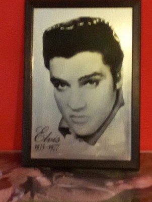 Elvis Presley - Spiegel Wandbild mit Rahmen (33x23 cm)