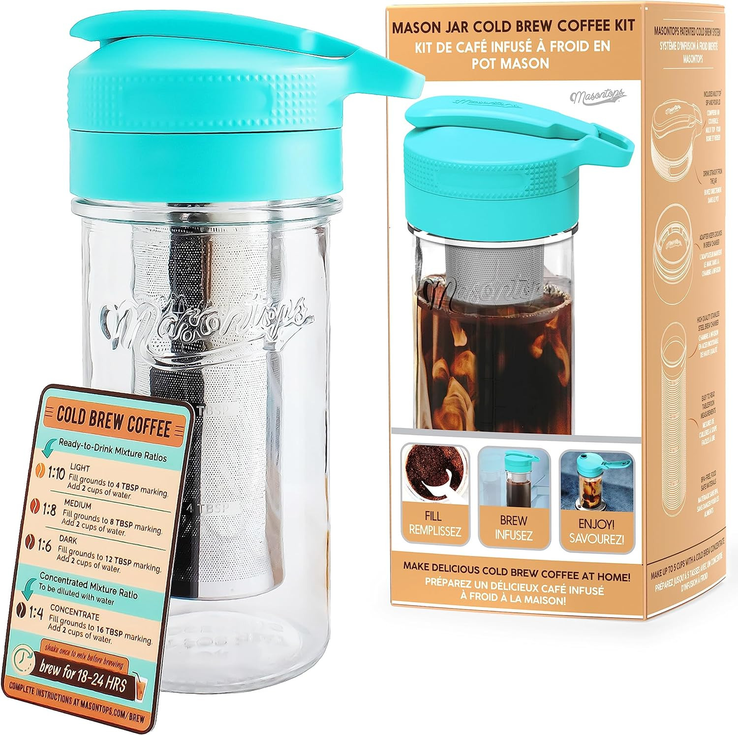 S Kit - Deluxe Iced Coffee Maker With Glass Pitcher & Stainless S